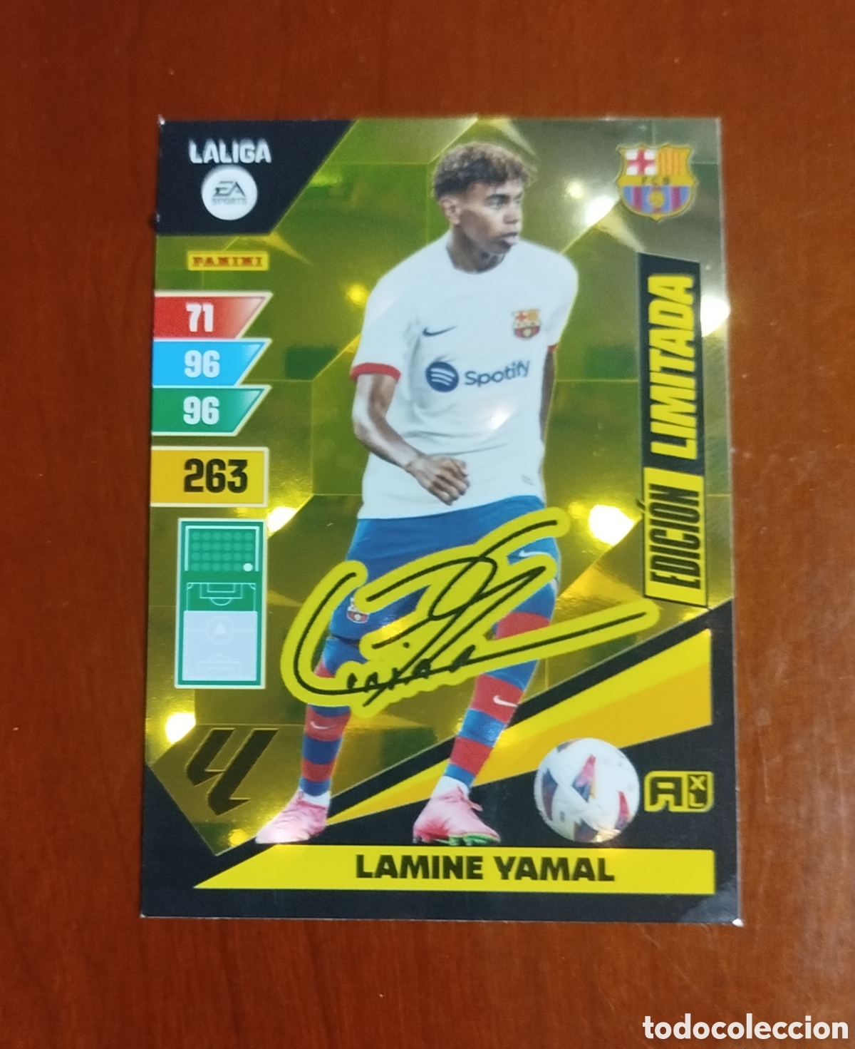 Cromos de f&uacute;tbol: ADRENALYN 2023/24.F.C.BARCELONA.LAMINE YAMAL (EDICI&Oacute;N LIMITADA,FIRMADA).