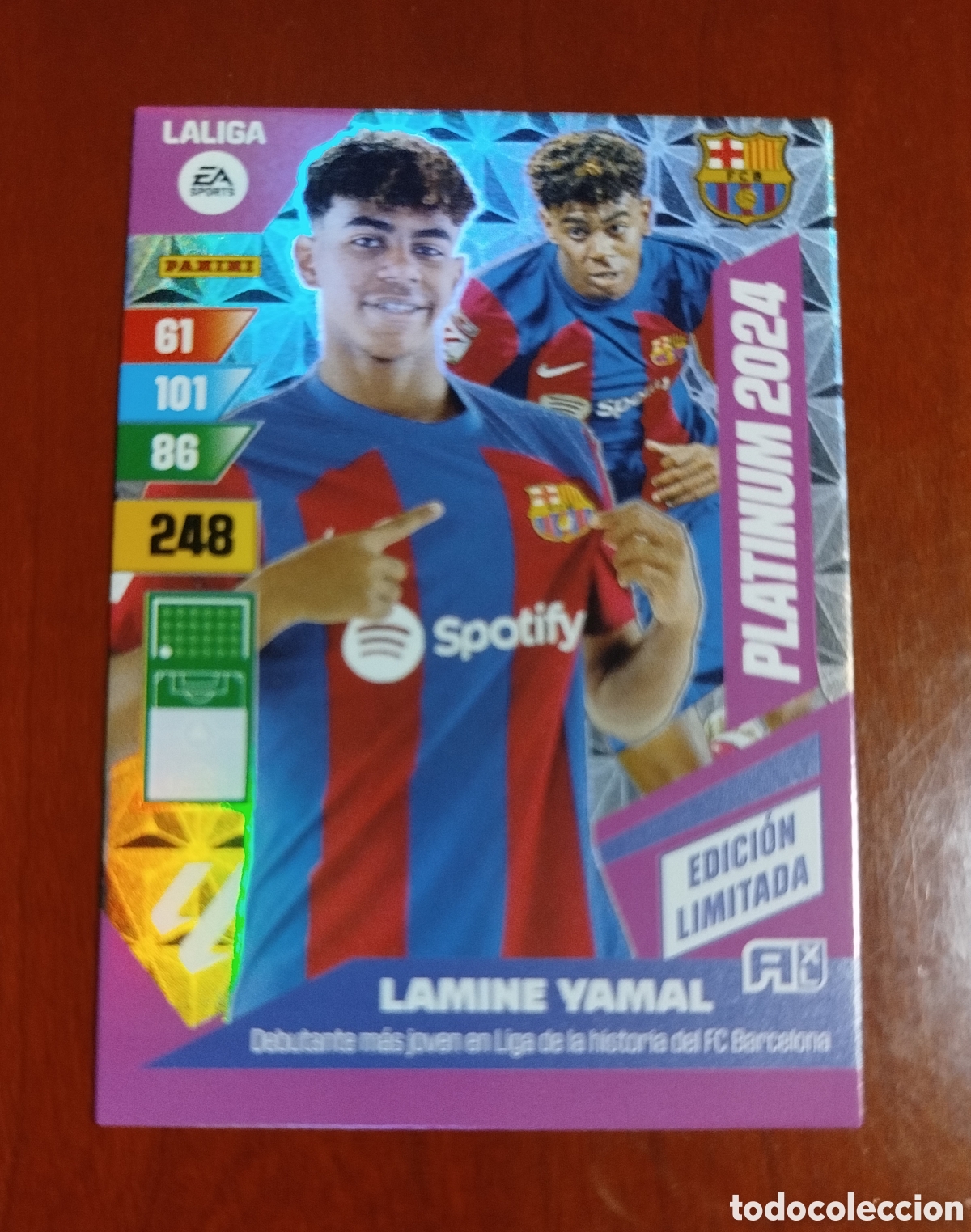 Cromos de Futebol: ADRENALYN 2023/24.F.C.BARCELONA.LAMINE YAMAL (EDICI&Oacute;N LIMITADA,PLATINUM 2024).
