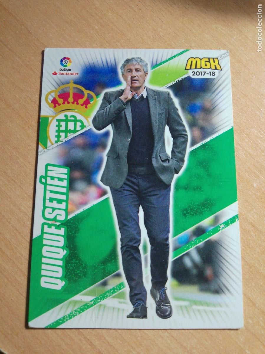 Fu&szlig;ball-Sticker: 131 QUIQUE SETIEN ENTRENADOR DEL BETIS 17 18 MGK 2017 2018 MEGACRACKS PANINI