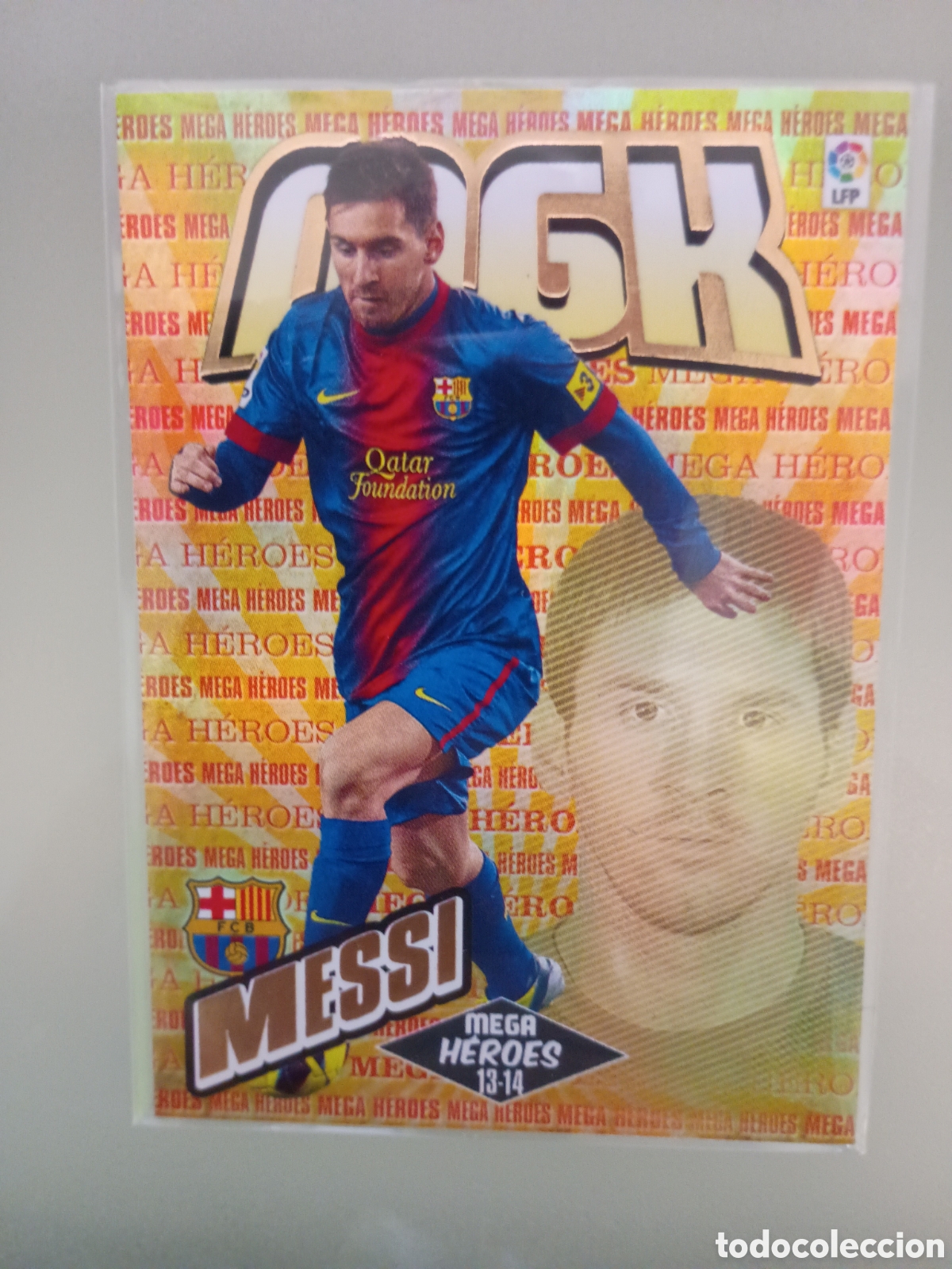 Football Stickers: 397-Messi (Barcelona) Megah&eacute;roes 13-14 (Megacracks, Panini)