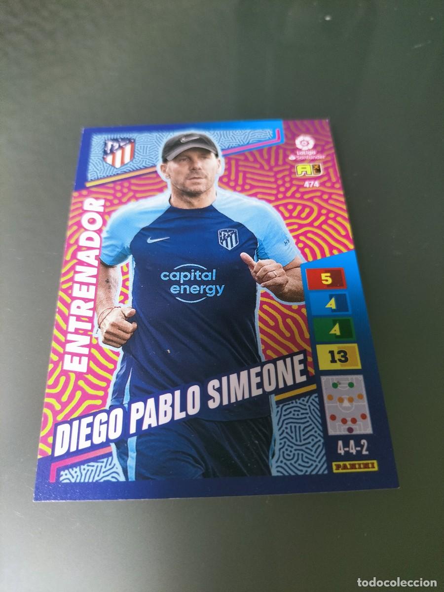 Cromos de f&uacute;tbol: 1 CROMO FICHA PANINI ADRENALYN 2022-2023 22-23 ATLETICO MADRID 474 DIEGO PABLO SIMEONE ( ENTRENADOR
