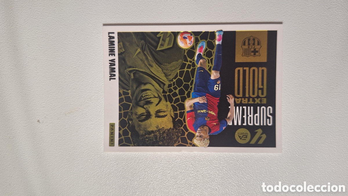 Cromos de f&uacute;tbol: Cromo supreme extra gold lamine yamal 25 26