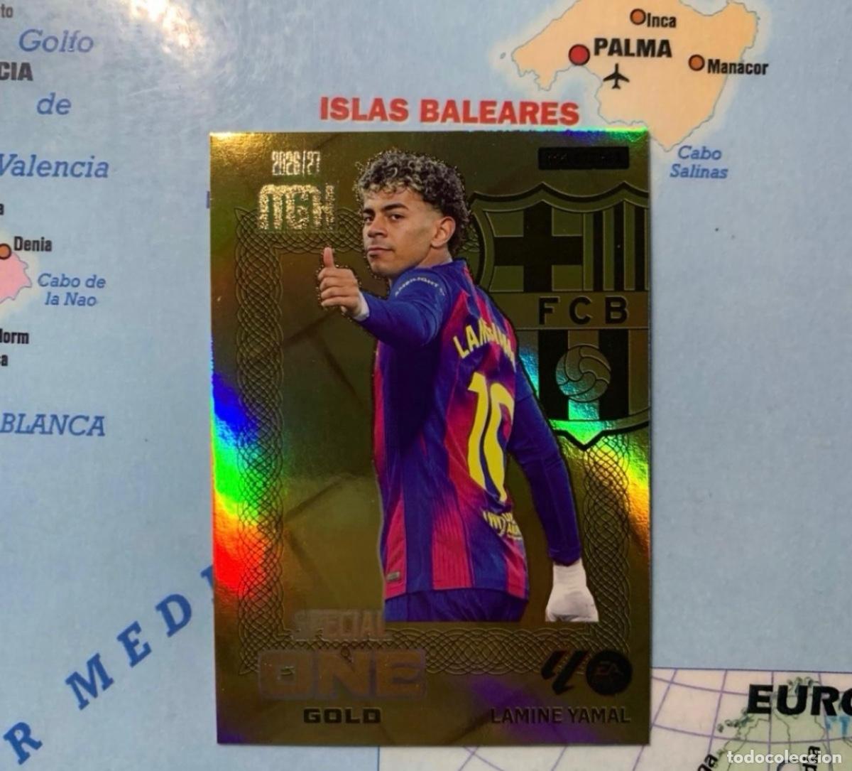 Cromos de f&uacute;tbol: Lamine Yamal Special One Gold del Barcelona megacracks 26-27 2026-2027