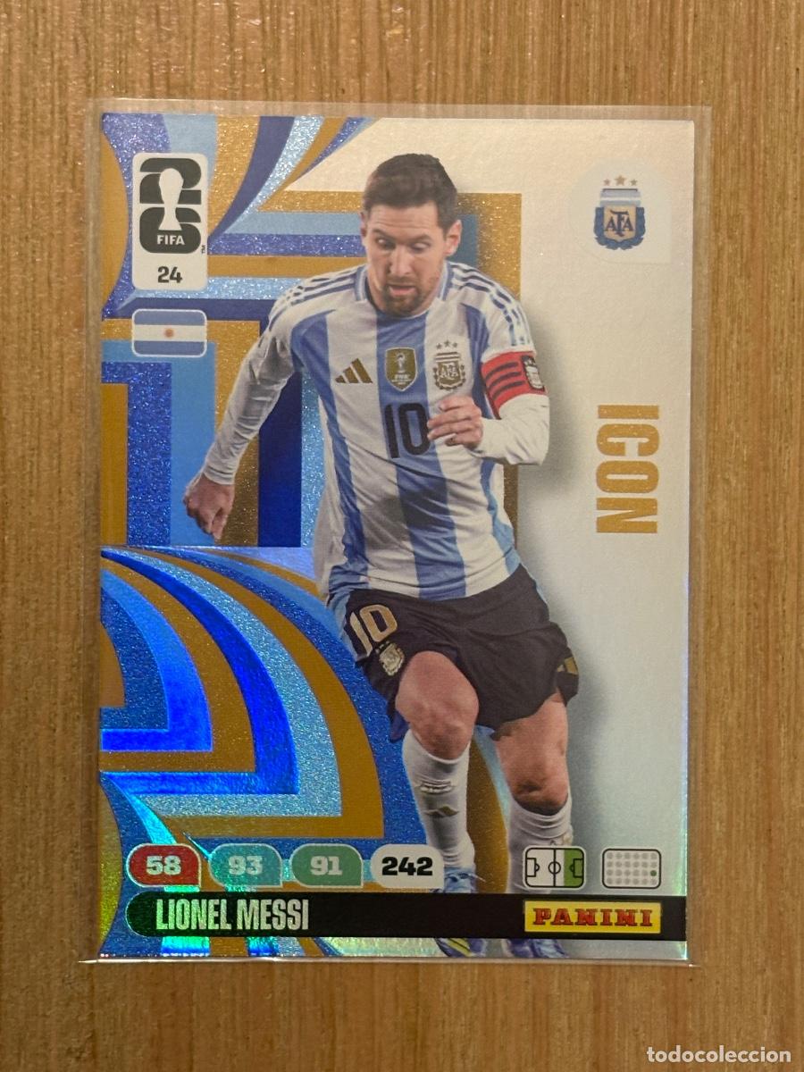 Cromos de f&uacute;tbol: CROMO PANINI ADRENALYN WORLD CUP FIFA MUNDIAL 2026 N 24 MESSI ARGENTINA ICON