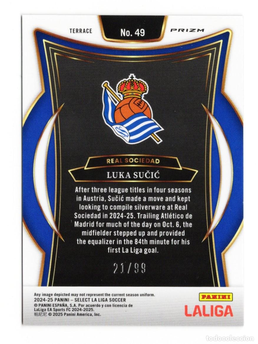 Cromos de f&uacute;tbol: Sucic Real Sociedad Select Panini Numerada /99 - Foto 2