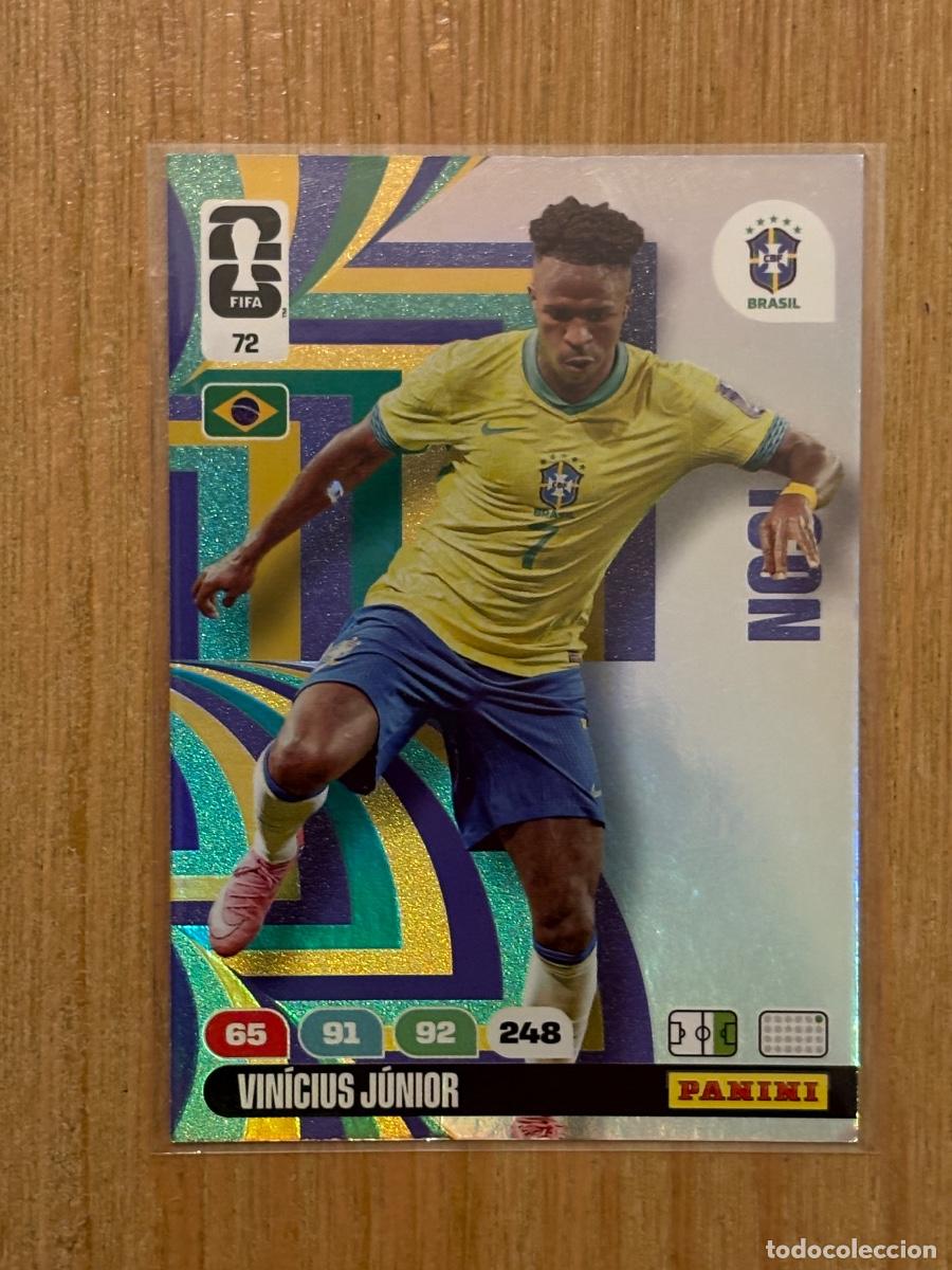 Cromos de f&uacute;tbol: CROMO PANINI ADRENALYN WORLD CUP FIFA MUNDIAL 2026 N 72 VINICIUS JUNIOR BRASIL ICON