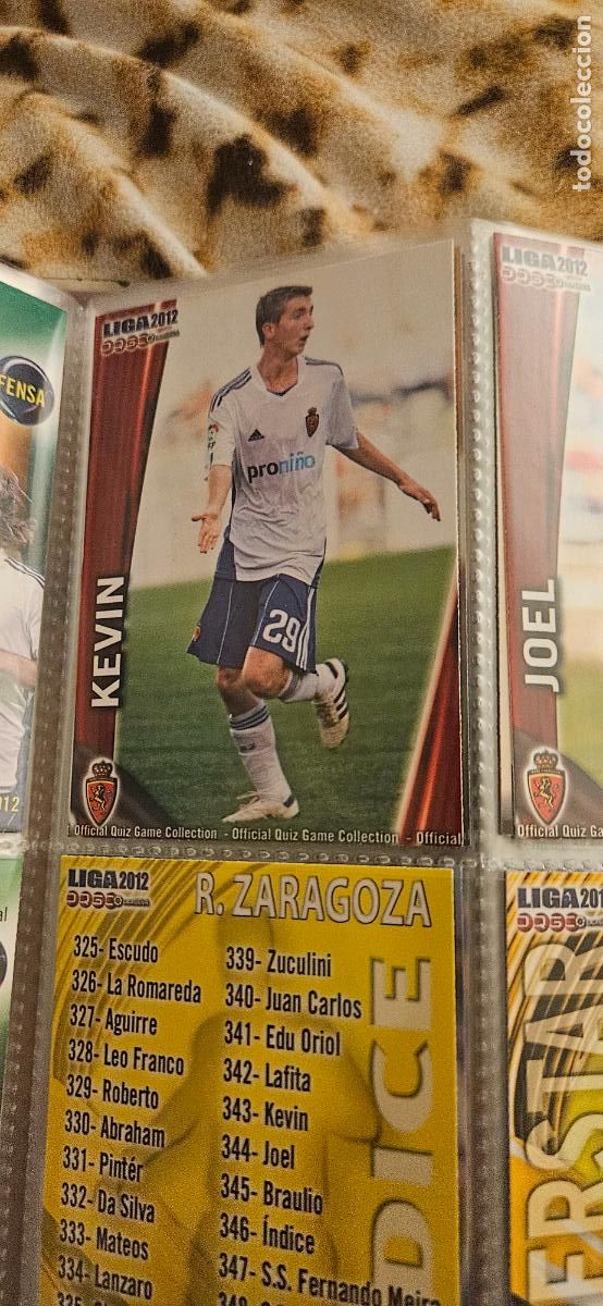 Cromos de f&uacute;tbol: 343 Kevin - Real Zaragoza - quiz game 2011 2012 sport mundicromo trading card