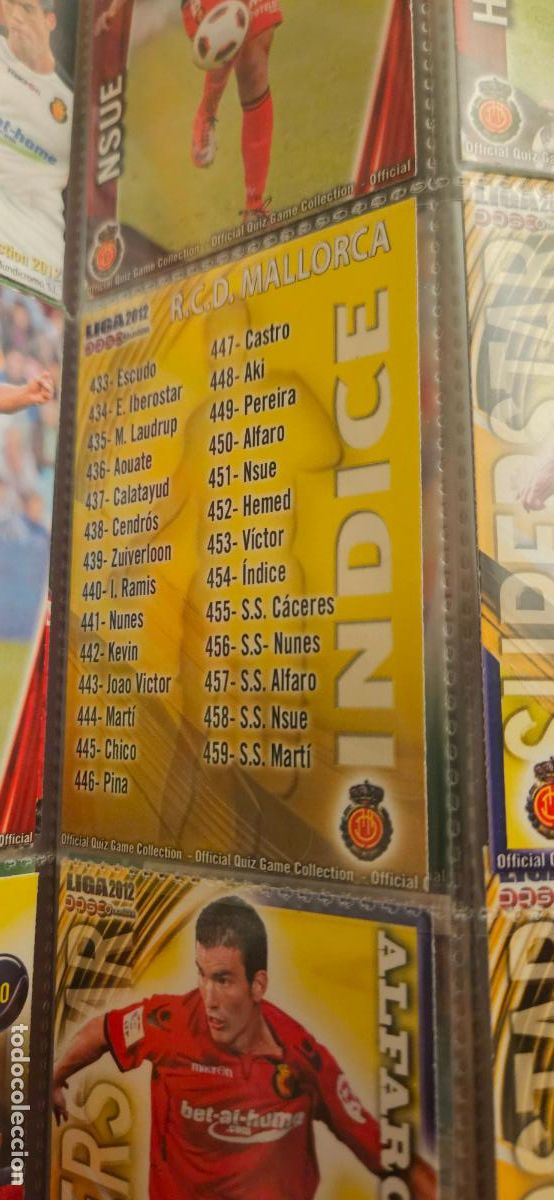 Football Stickers: 454 &Iacute;ndice de plantilla - RCD Mallorca - quiz game 2011 2012 sport mundicromo trading card
