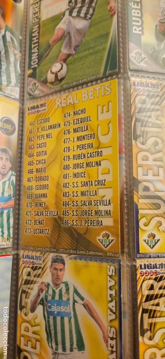 Cromos de f&uacute;tbol: 481 &Iacute;ndice de plantilla - Real Betis - quiz game 2011 2012 sport mundicromo trading card