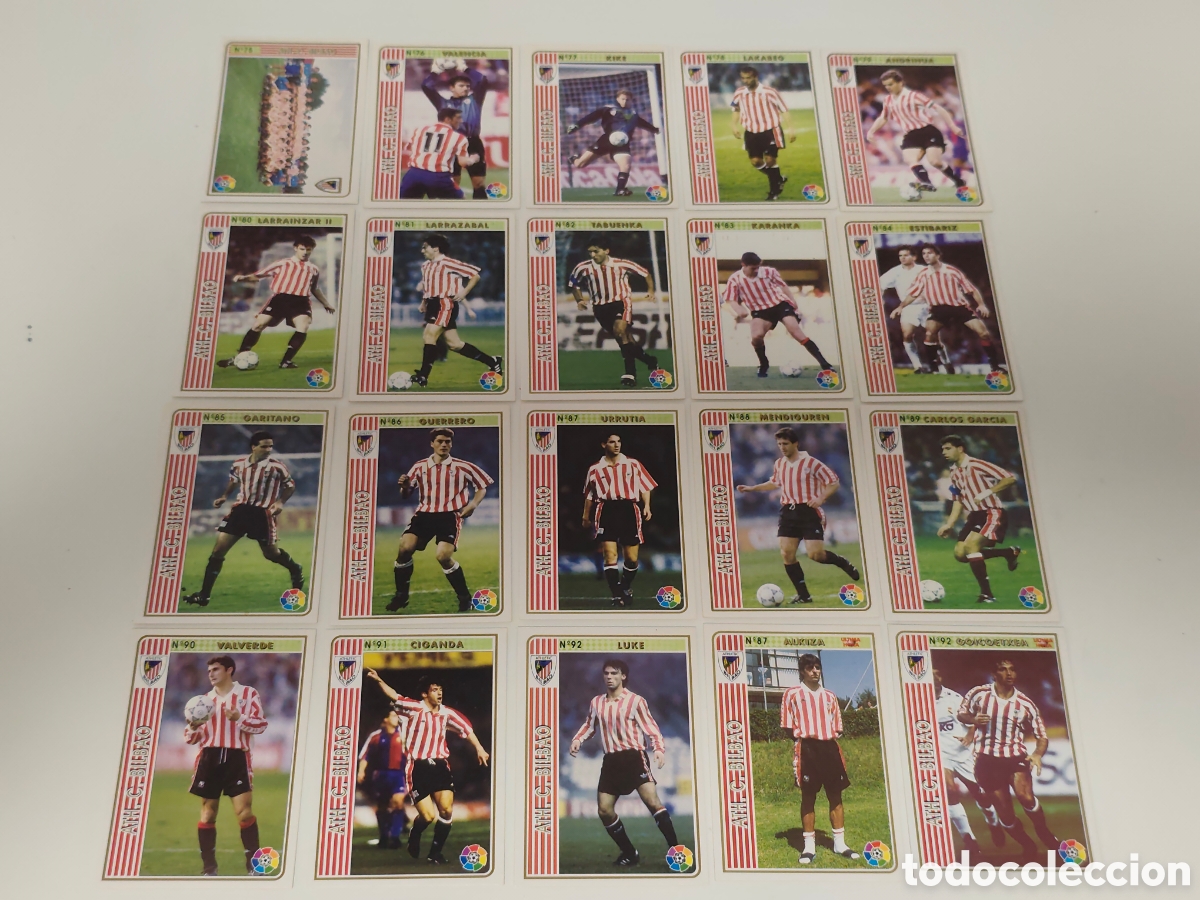 Cromos de f&uacute;tbol: COMPLETO 20 CARDS ATHLETIC BILBAO MUNDICROMO LIGA 1994 1995