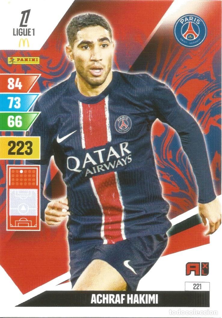 Cromos de f&uacute;tbol: Carta N&uacute;mero 221 - Achraf Hakimi - PSG - Ligue 1 McDonald's 2024-25 - Adrenalyn XL (Panini, 2024)