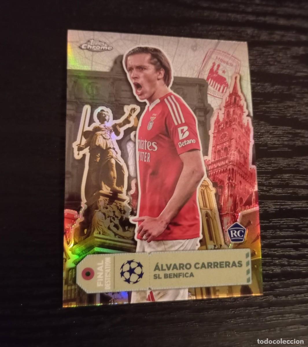 Cromos de f&uacute;tbol: -TOPPS UEFA CHAMPIONS LEAGUE 24-25 CHROME : FD 34 CARRERAS ( BENFICA ) -- RC ROOKIE CARD --