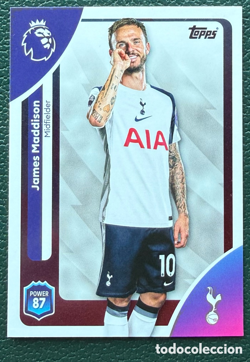 Cromos de f&uacute;tbol: 156 JAMES MADDISON TOTTENHAM HOTSPUR FICHAS ALBUM TOPPS PREMIER LEAGUE 2025 2026 25 26