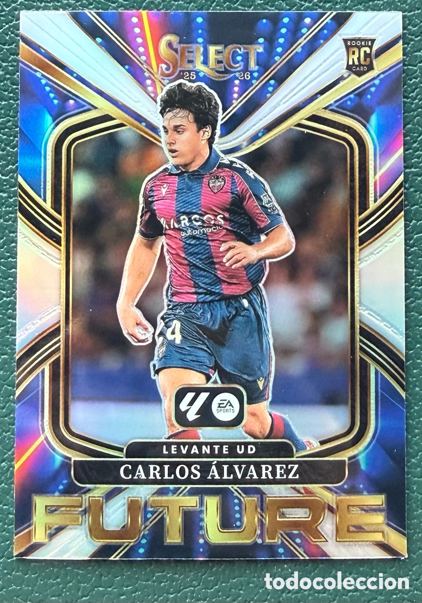 Cromos de f&uacute;tbol: 5 CARLOS ALVAREZ FUTURE LEVANTE UD REFRACTOR FICHAS ALBUM PANINI SELECT LA LIGA 2024 2025 24 25