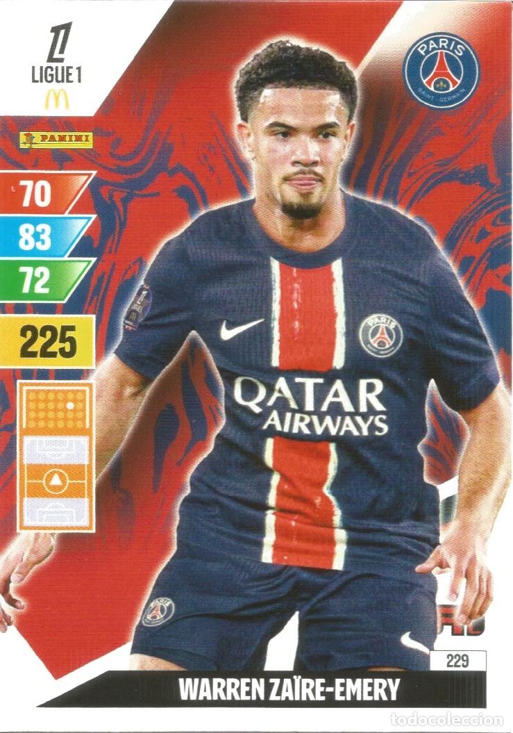 Cromos de f&uacute;tbol: Carta N&uacute;mero 229 - W. Za&iuml;re-Emery - PSG - Ligue 1 McDonald's 2024-25 - Adrenalyn XL (Panini, 2024)