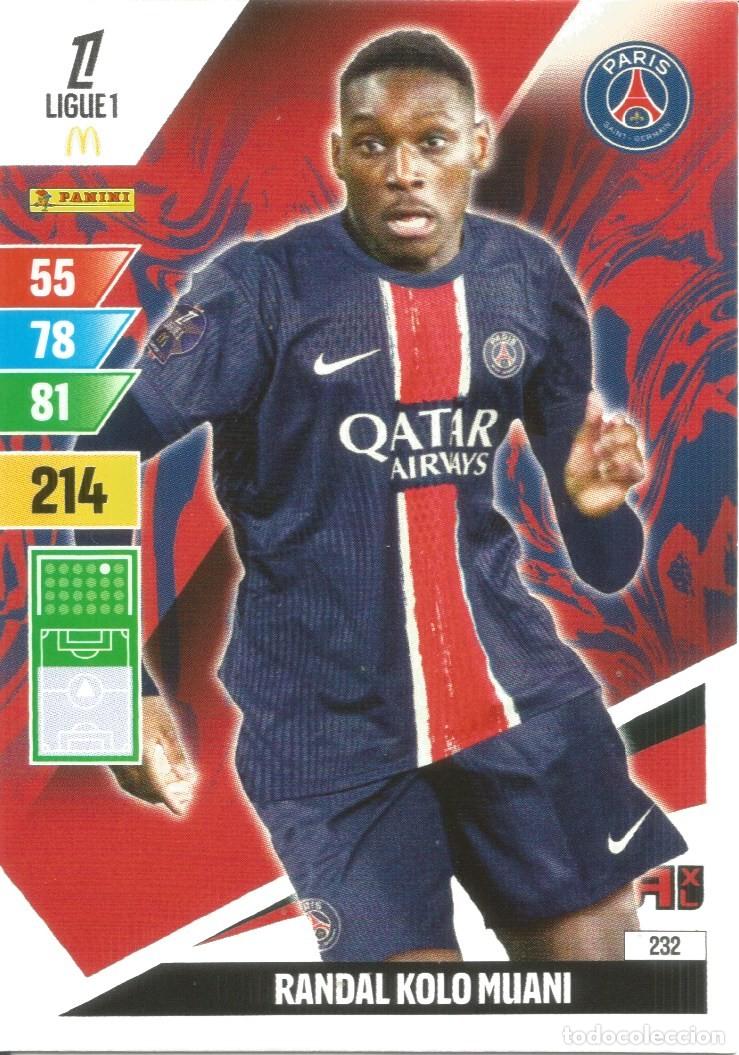 Cromos de f&uacute;tbol: Carta N&uacute;mero 232 - R. Kolo Muani - PSG - Ligue 1 McDonald's 2024-25 - Adrenalyn XL (Panini, 2024)