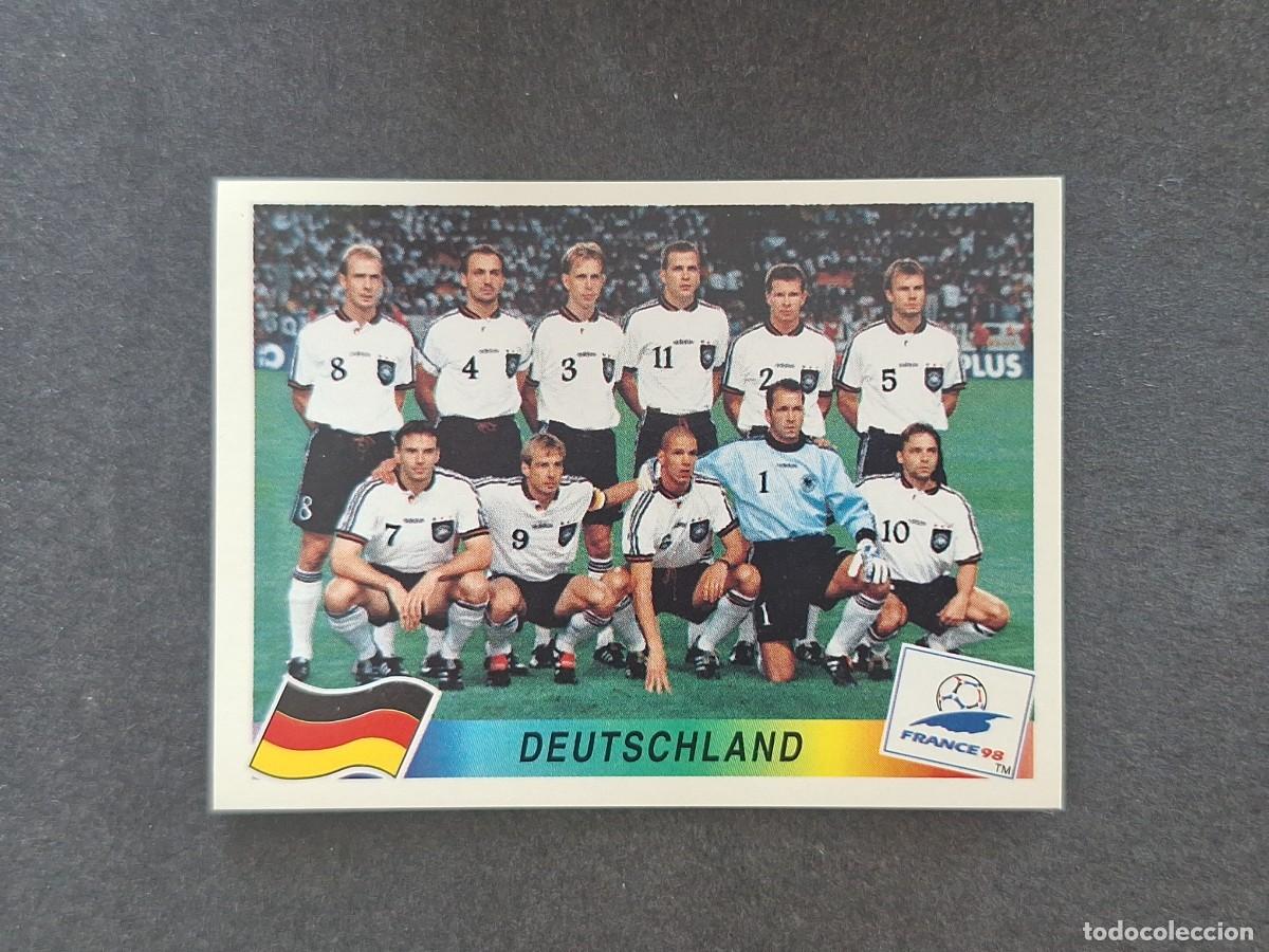 Cromos de f&uacute;tbol: L1 ALINEACION EQUIPO SELECCION ALEMANIA 371 MUNDIAL FRANCIA 98 PANINI NUNCA PEGADO SIN PEGAR