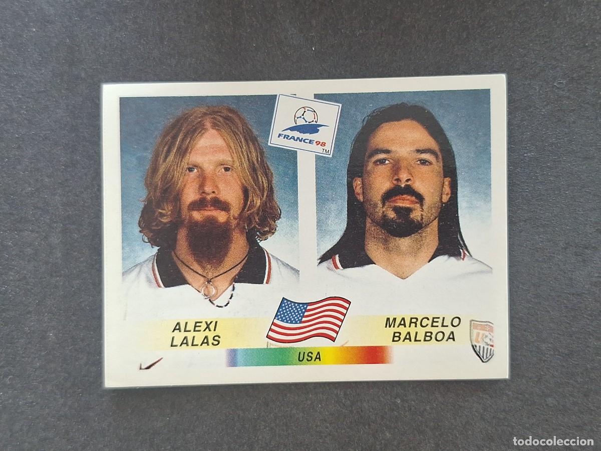 Cromos de f&uacute;tbol: L1 ALEXI LALAS - MARCELO BALBOA SELECCION USA 409 MUNDIAL FRANCIA 98 PANINI NUNCA PEGADO SIN PEGAR
