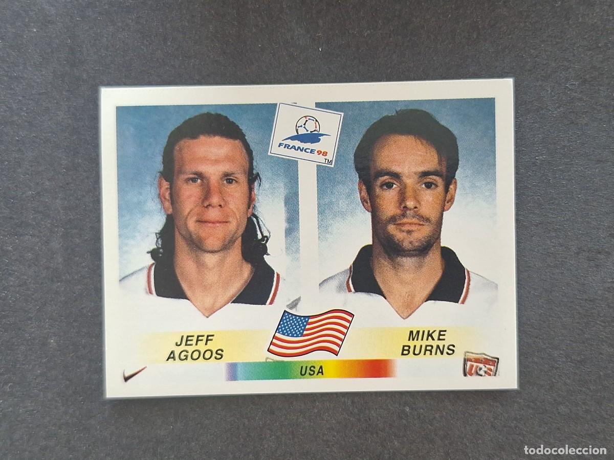 Cromos de f&uacute;tbol: L1 JEFF AGOOS - MIKE BURNS SELECCION USA 411 MUNDIAL FRANCIA 98 PANINI NUNCA PEGADO SIN PEGAR