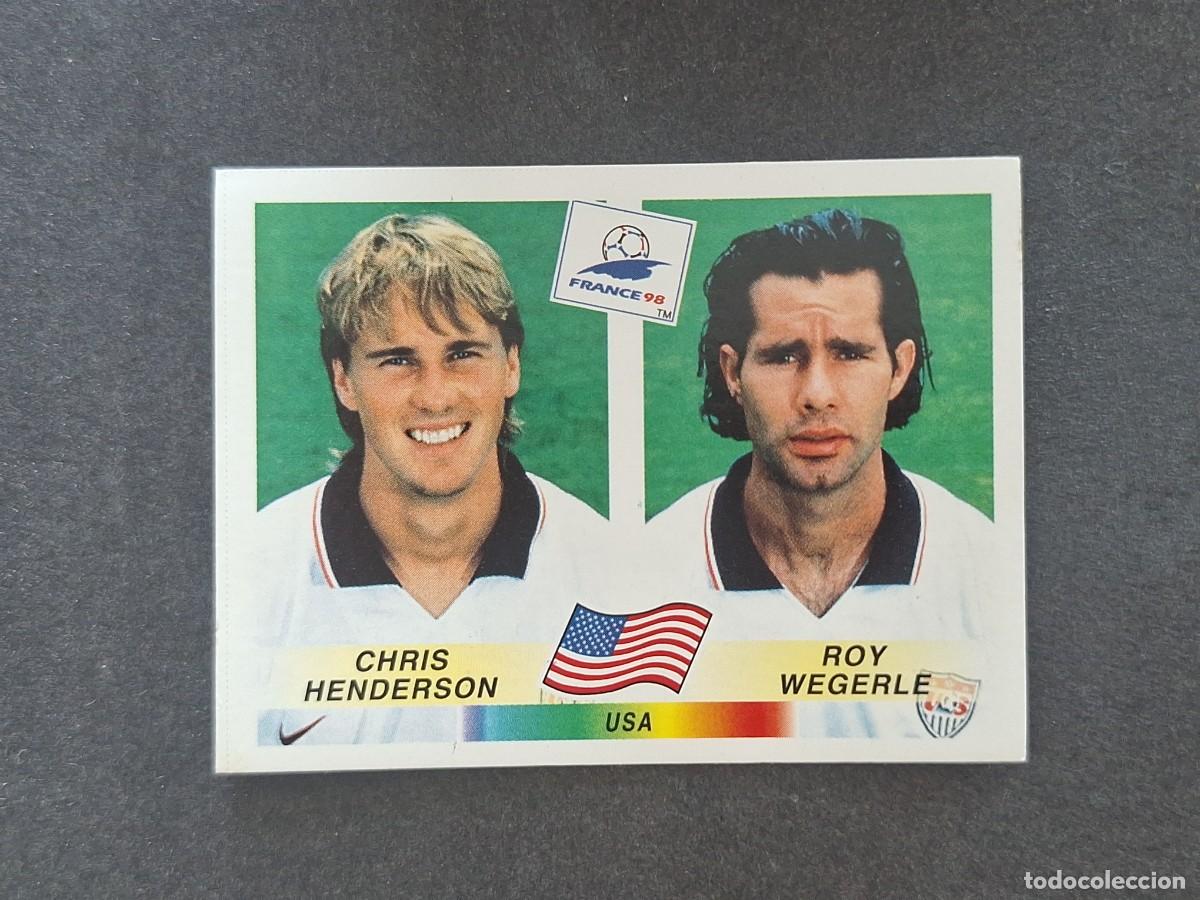 Cromos de f&uacute;tbol: L1 CHRIS HENDERSON - ROY WEGERLE SELECCION USA 414 MUNDIAL FRANCIA 98 PANINI NUNCA PEGADO SIN PEGAR