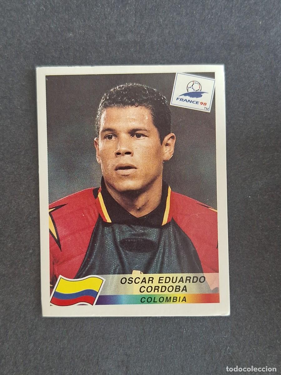 Cromos de f&uacute;tbol: L1 OSCAR EDUARDO CORDOBA SELECCION COLOMBIA 447 MUNDIAL FRANCIA 98 PANINI NUNCA PEGADO SIN PEGAR