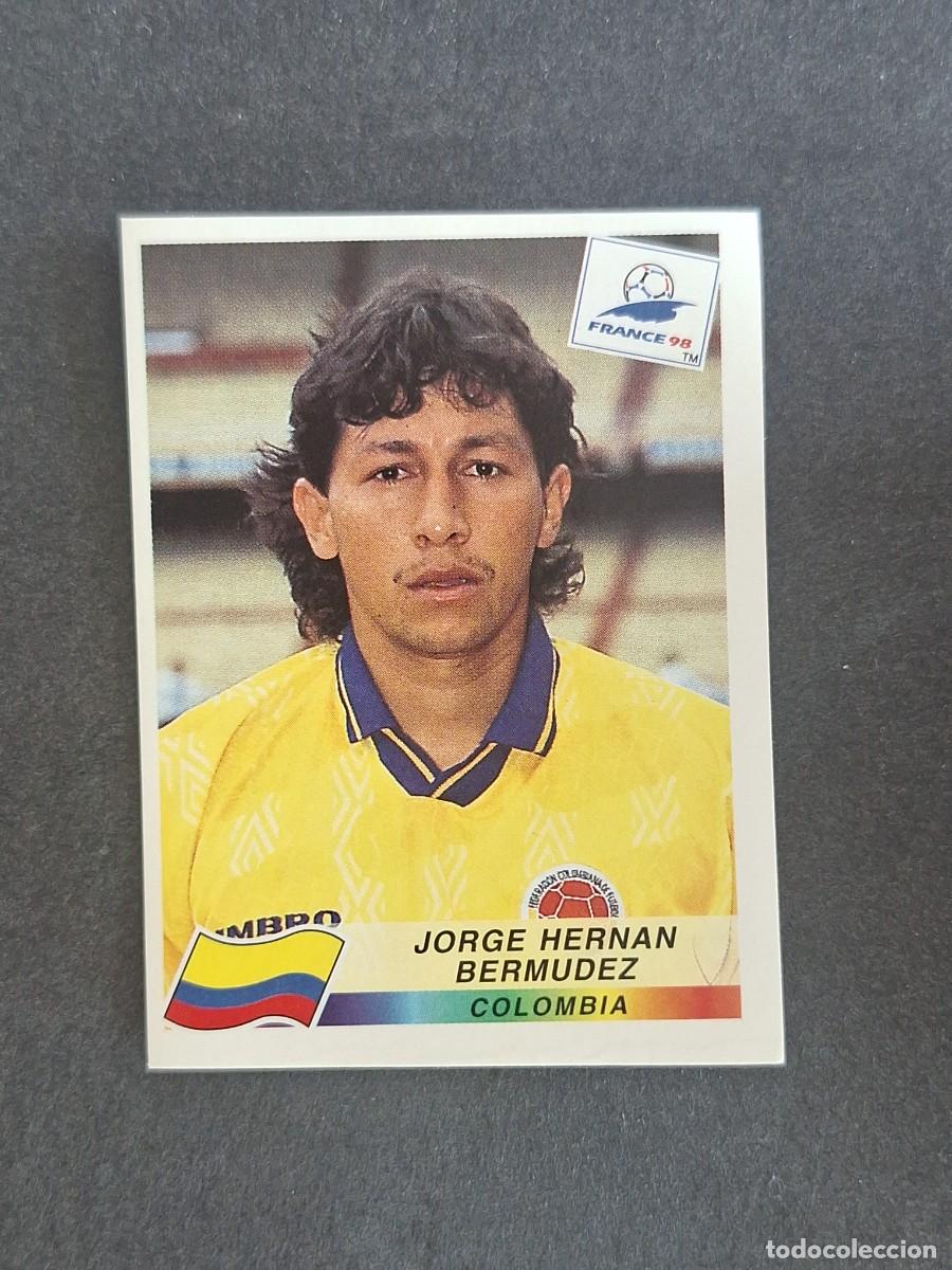 Cromos de f&uacute;tbol: L1 JORGE HERNAN BERMUDEZ SELECCION COLOMBIA 449 MUNDIAL FRANCIA 98 PANINI NUNCA PEGADO SIN PEGAR