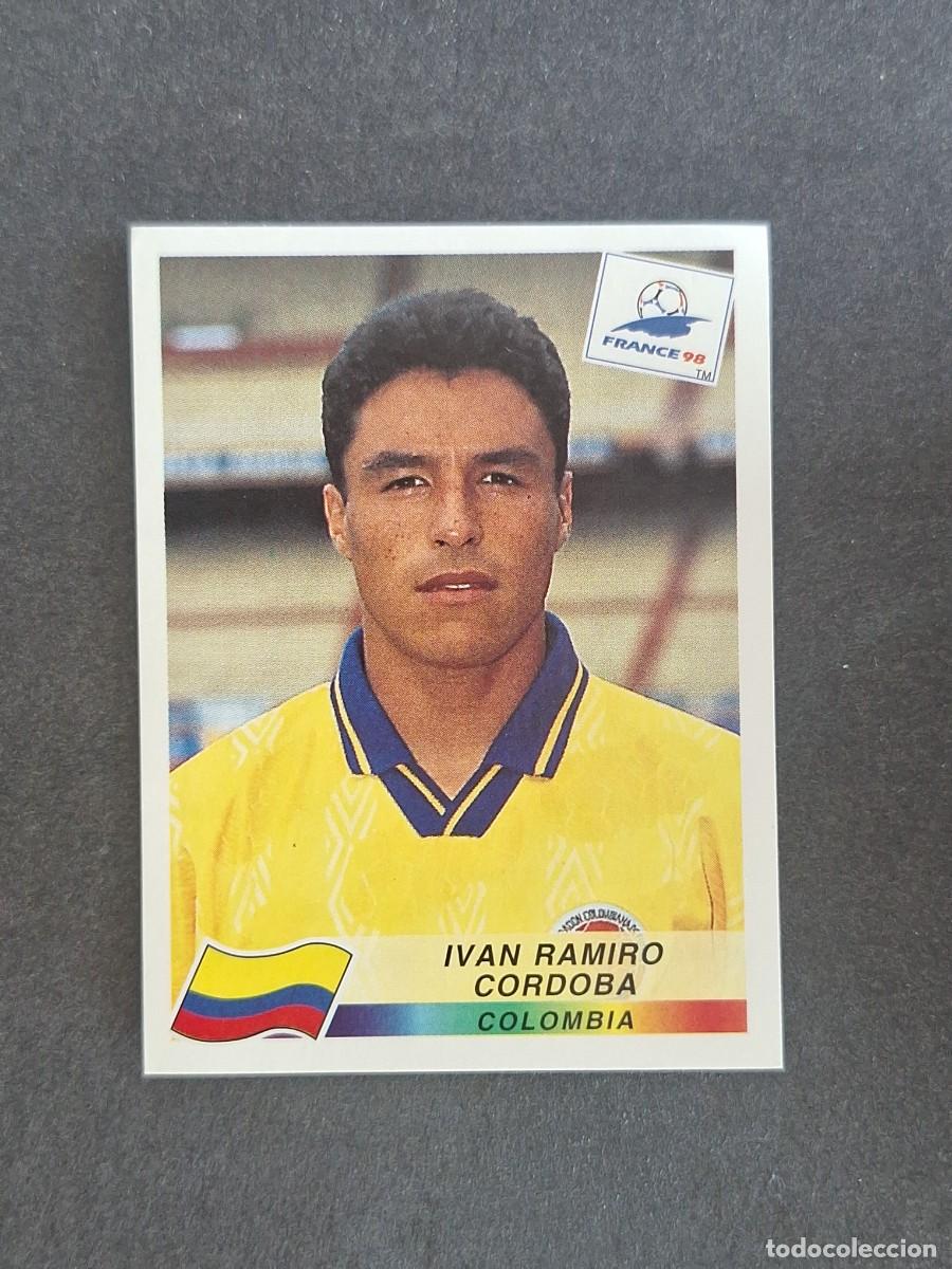 Cromos de f&uacute;tbol: L1 IVAN RAMIRO CORDOBA SELECCION COLOMBIA 450 MUNDIAL FRANCIA 98 PANINI NUNCA PEGADO SIN PEGAR