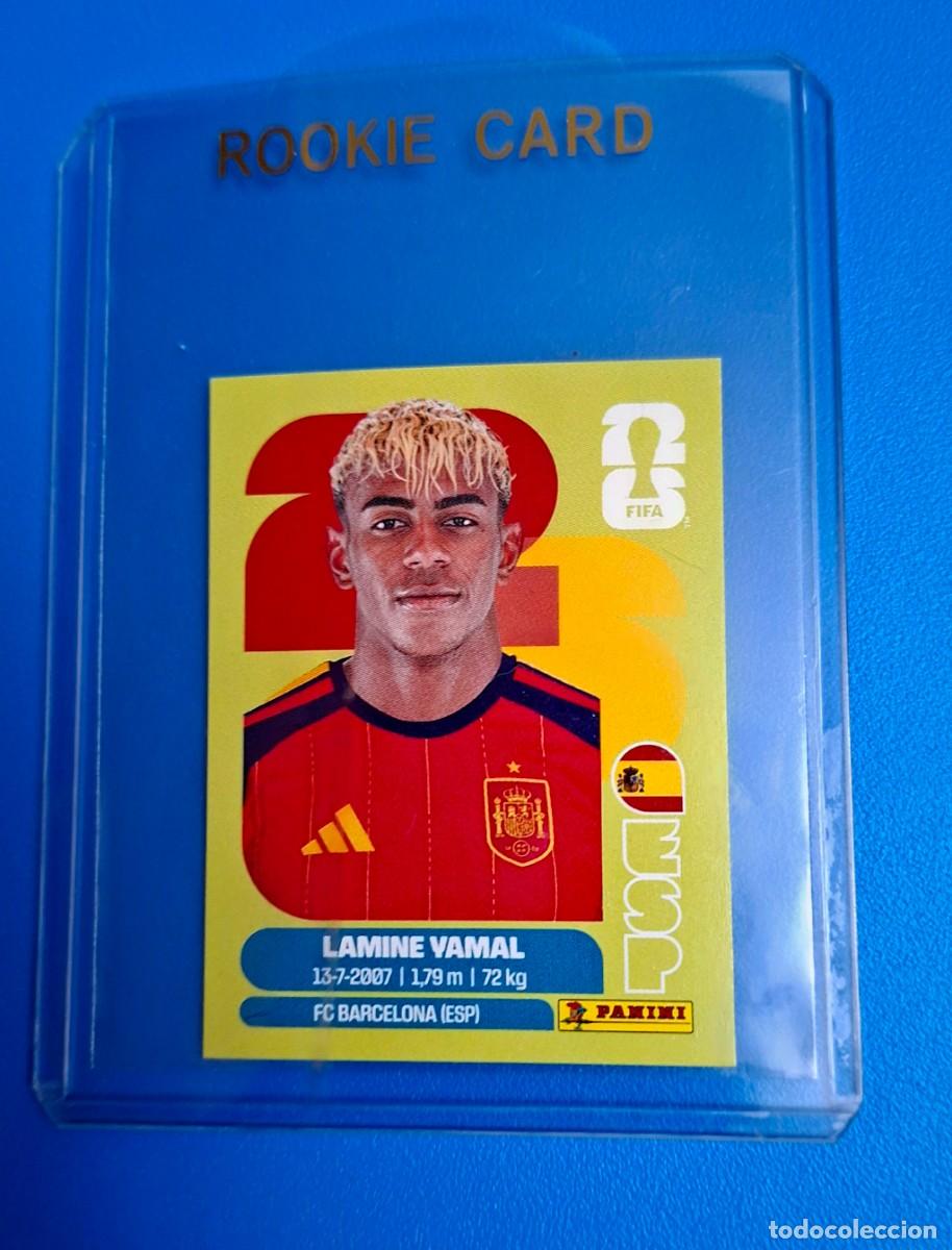 Cromos de f&uacute;tbol: LAMINE YAMAL ESP-15----STICKER EDICION SUIZA- UNITED EDITION-FONDO Y BORDES COLOR VERDE PISTACHO