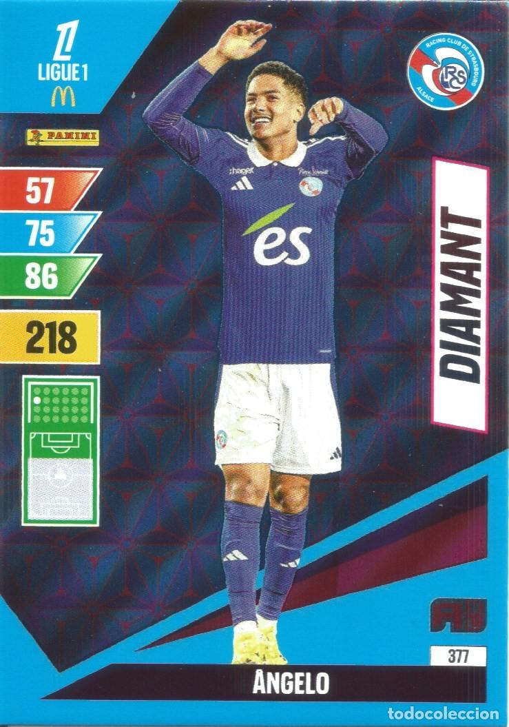 Cromos de f&uacute;tbol: Carta N&uacute;mero 377 - &Acirc;ngelo - Diamant - Ligue 1 McDonald's 2024-25 - Adrenalyn XL (Panini, 2024)