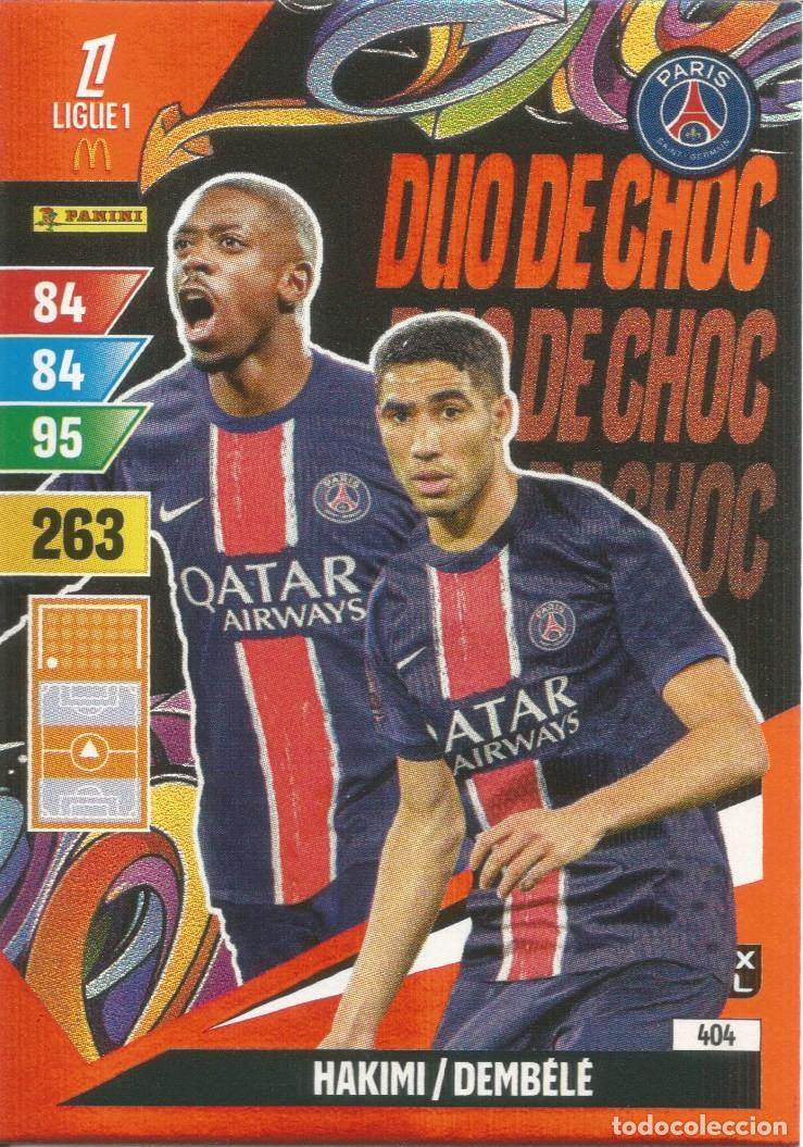 Football Stickers: Carta N&uacute;mero 404 - Hakimi / Dembel&eacute; - Duo - Ligue 1 McDonald's 2024-25 - Adrenalyn XL (Panini,2024)