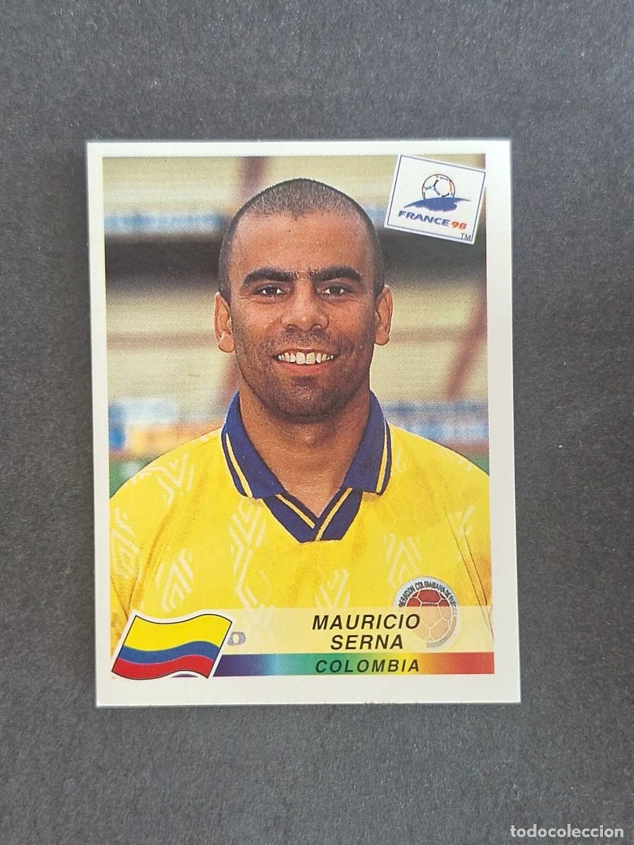 Cromos de f&uacute;tbol: L1 MAURICIO SERNA SELECCION COLOMBIA 454 MUNDIAL FRANCIA 98 PANINI NUNCA PEGADO SIN PEGAR