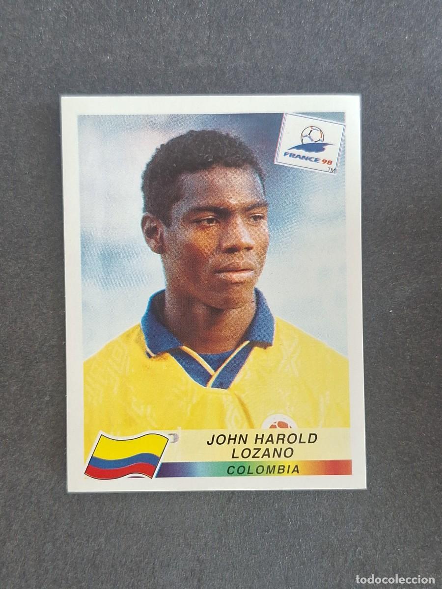 Cromos de f&uacute;tbol: L1 JOHN HAROLD LOZANO SELECCION COLOMBIA 455 MUNDIAL FRANCIA 98 PANINI NUNCA PEGADO SIN PEGAR
