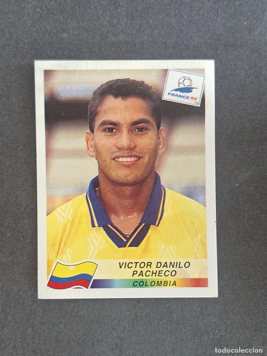 Cromos de f&uacute;tbol: L1 VICTOR DANILO PACHECO SELECCION COLOMBIA 458 MUNDIAL FRANCIA 98 PANINI NUNCA PEGADO SIN PEGAR
