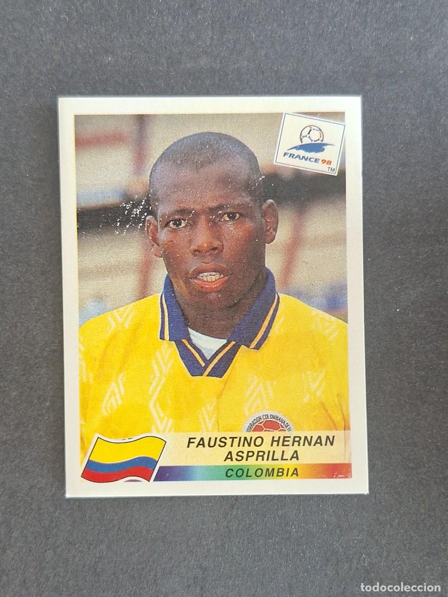 Cromos de f&uacute;tbol: L1 FAUSTINO HERNAN ASPRILLA SELECCION COLOMBIA 460 MUNDIAL FRANCIA 98 PANINI NUNCA PEGADO SIN PEGAR
