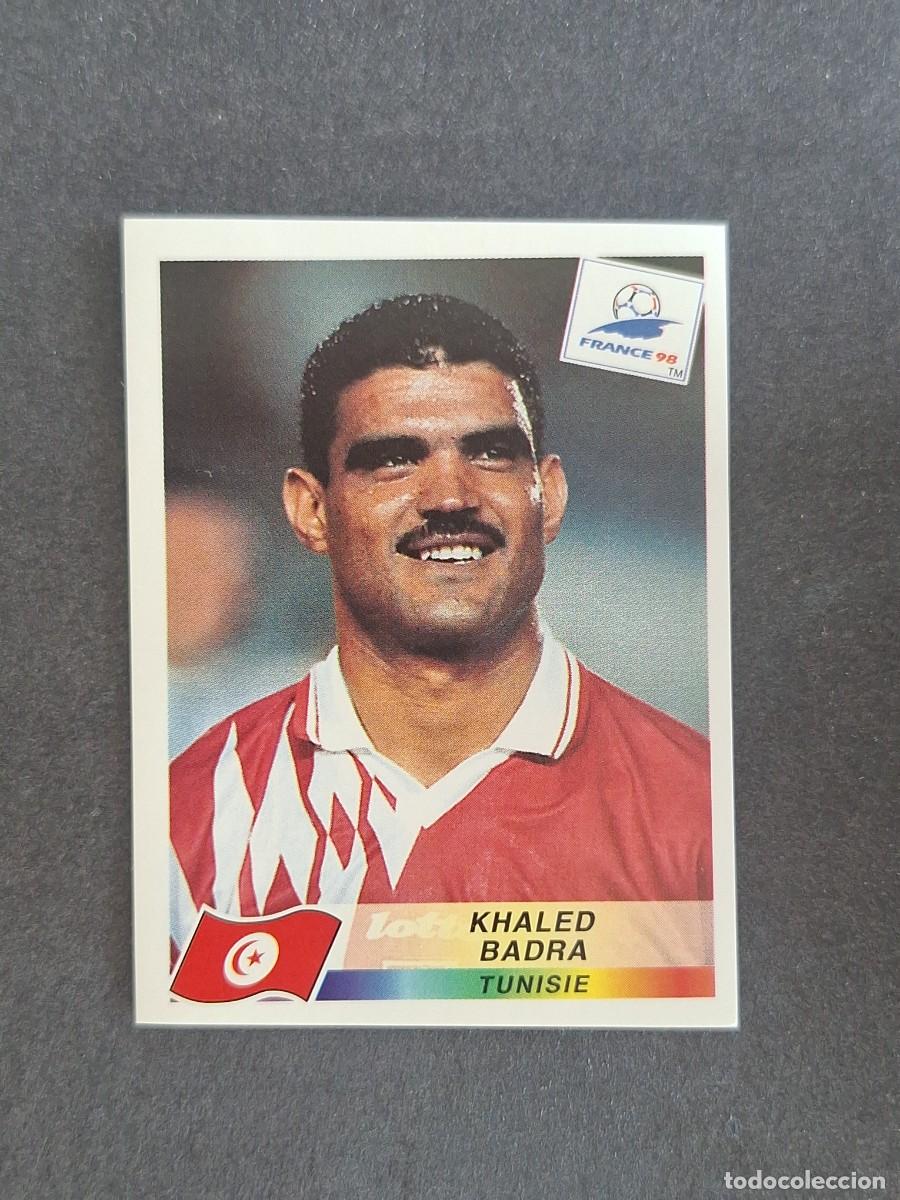 Cromos de f&uacute;tbol: L1 KHALED BADRA SELECCION TUNEZ 483 MUNDIAL FRANCIA 98 PANINI NUNCA PEGADO SIN PEGAR