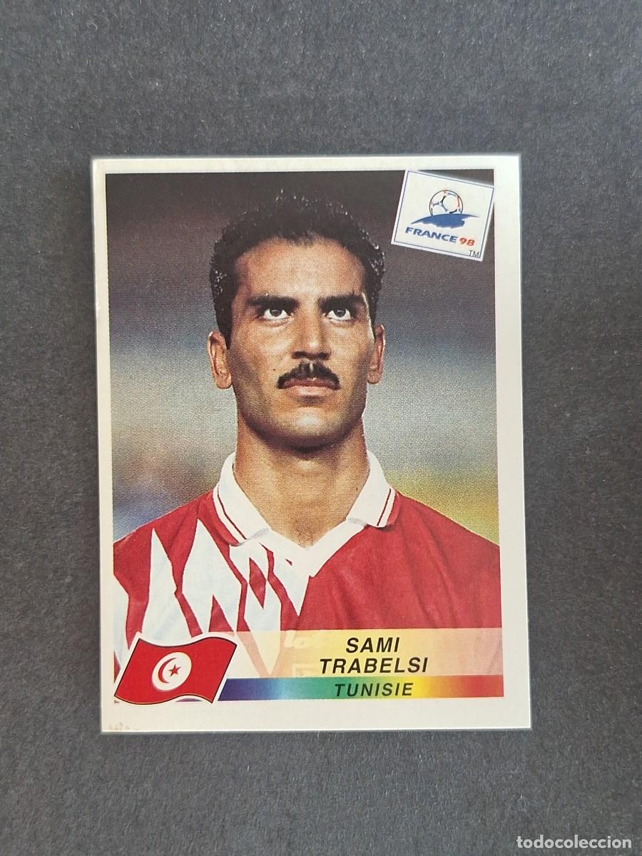 Cromos de f&uacute;tbol: L1 SAMI TRABELSI SELECCION TUNEZ 484 MUNDIAL FRANCIA 98 PANINI NUNCA PEGADO SIN PEGAR
