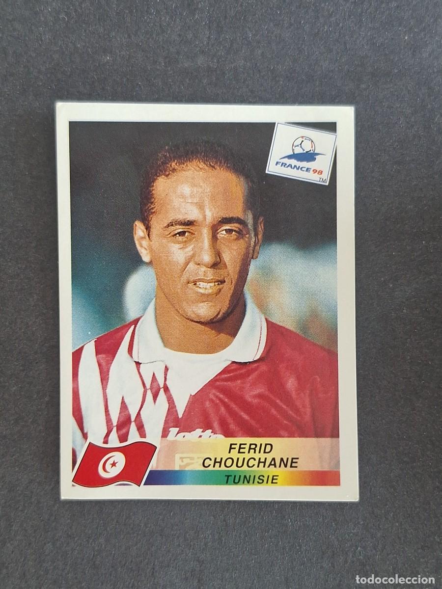 Cromos de f&uacute;tbol: L1 FERID CHOUCHANE SELECCION TUNEZ 485 MUNDIAL FRANCIA 98 PANINI NUNCA PEGADO SIN PEGAR