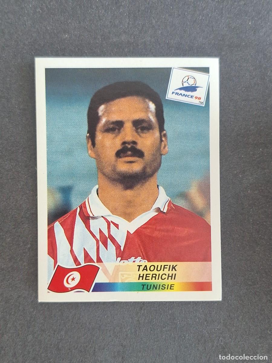 Cromos de f&uacute;tbol: L1 TAOUFIK HERICHI SELECCION TUNEZ 487 MUNDIAL FRANCIA 98 PANINI NUNCA PEGADO SIN PEGAR