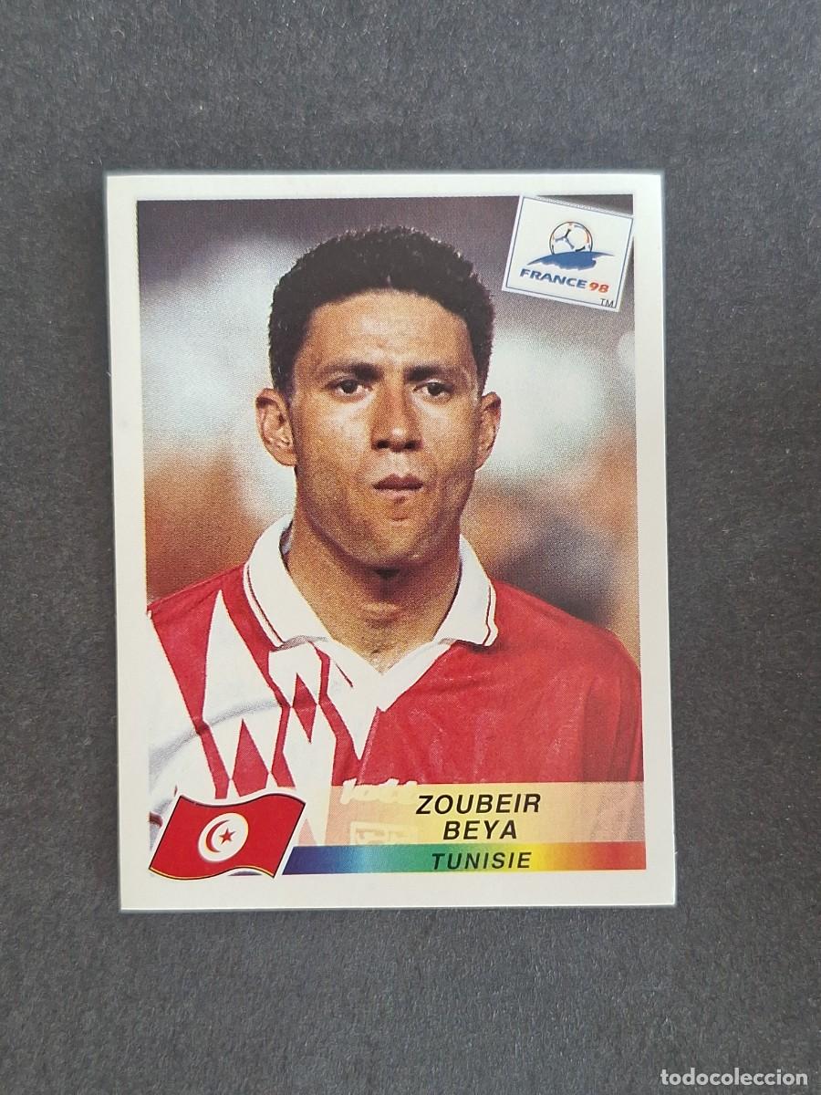 Cromos de f&uacute;tbol: L1 ZOUBIER BEYA SELECCION TUNEZ 491 MUNDIAL FRANCIA 98 PANINI NUNCA PEGADO SIN PEGAR