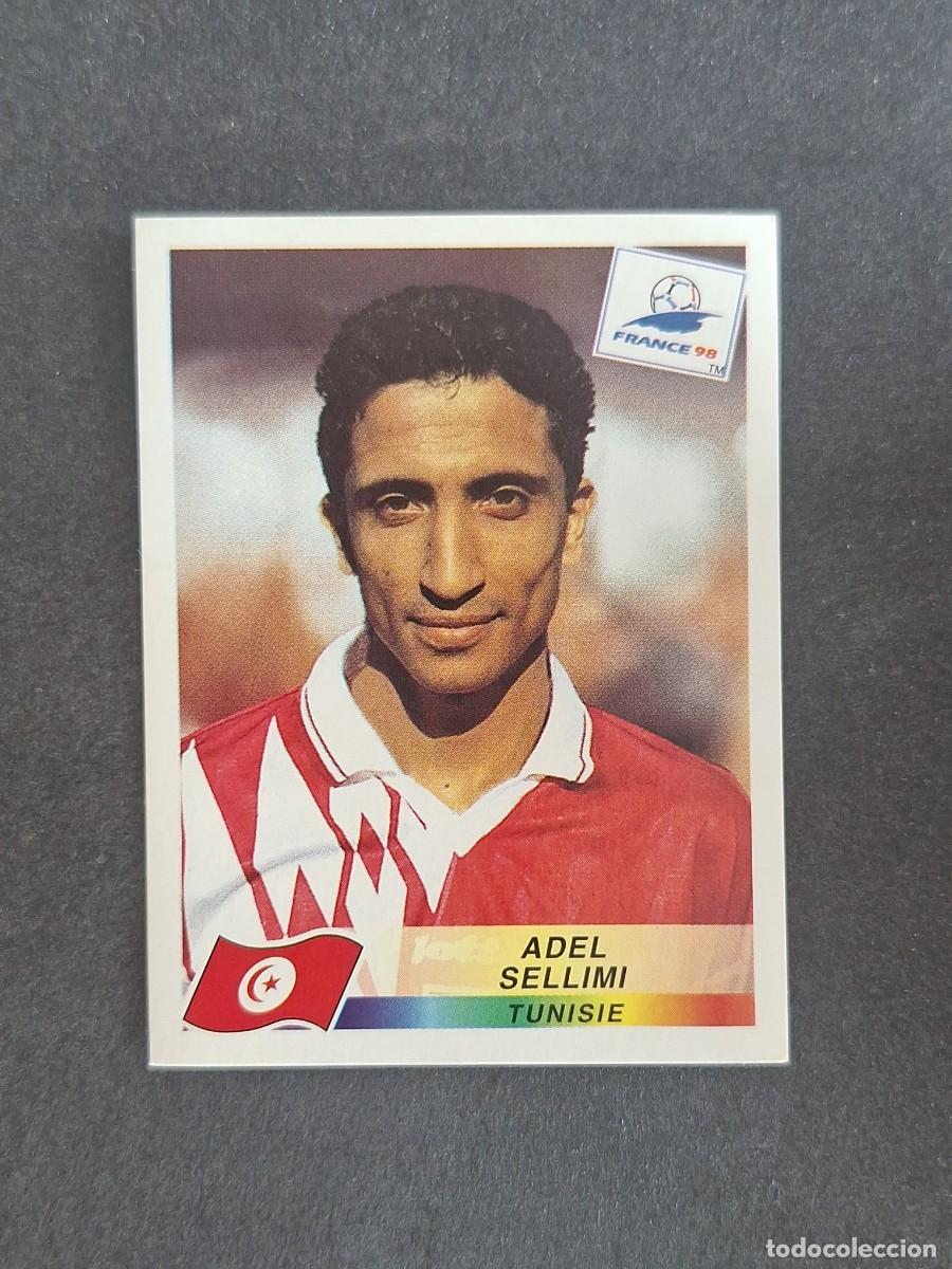 Cromos de f&uacute;tbol: L1 ADEL SELLIMI SELECCION TUNEZ 493 MUNDIAL FRANCIA 98 PANINI NUNCA PEGADO SIN PEGAR