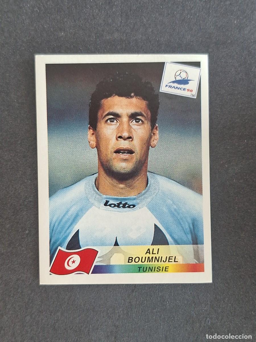 Cromos de f&uacute;tbol: L1 ALI BOUMNIJEL SELECCION TUNEZ 497 MUNDIAL FRANCIA 98 PANINI NUNCA PEGADO SIN PEGAR