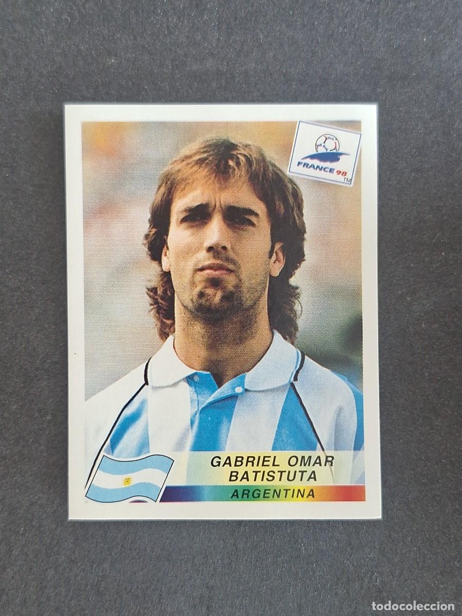 Cromos de f&uacute;tbol: L1 GABRIEL OMAR BATISTUTA SELECCION ARGENTINA 514 MUNDIAL FRANCIA 98 PANINI NUNCA PEGADO SIN PEGAR