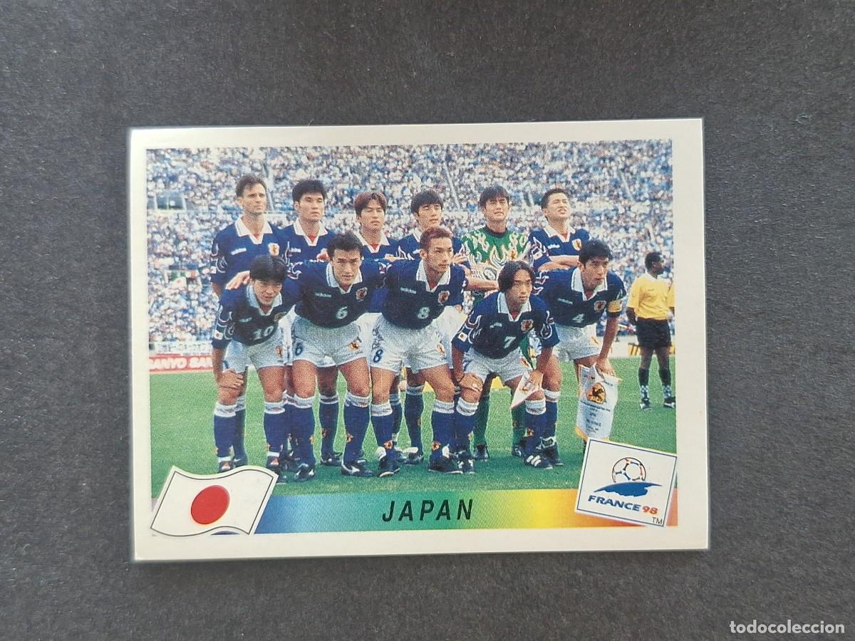 Cromos de f&uacute;tbol: L1 ALINEACION EQUIPO SELECCION JAPON 516 MUNDIAL FRANCIA 98 PANINI NUNCA PEGADO SIN PEGAR