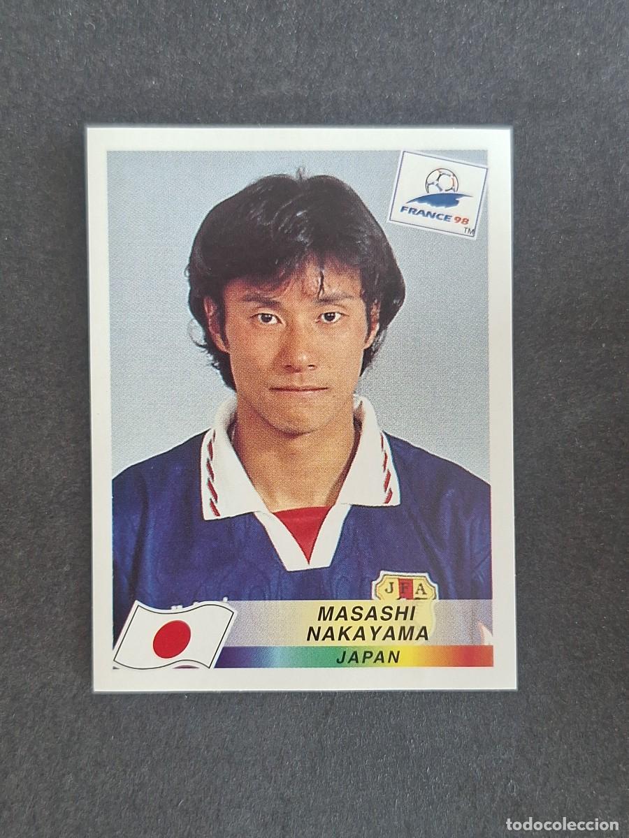 Cromos de f&uacute;tbol: L1 MASASHI NAKAYAMA SELECCION JAPON 528 MUNDIAL FRANCIA 98 PANINI NUNCA PEGADO SIN PEGAR