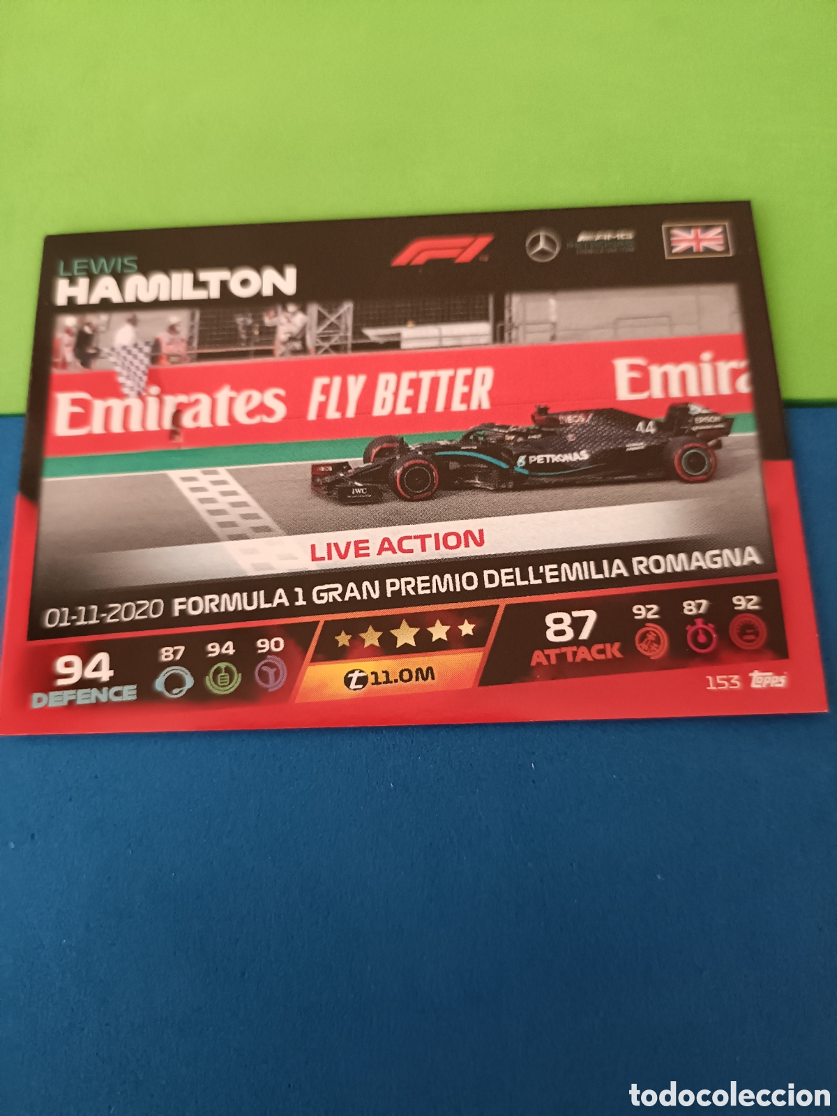 Cromos de f&uacute;tbol: Topps Turbo Attax F&oacute;rmula uno F1 2021 - 153 Hamilton