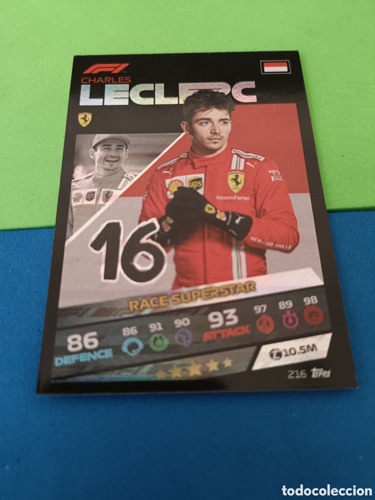 Cromos de f&uacute;tbol: Topps Turbo Attax F&oacute;rmula uno F1 2021 - Race superstar 216 Leclerc