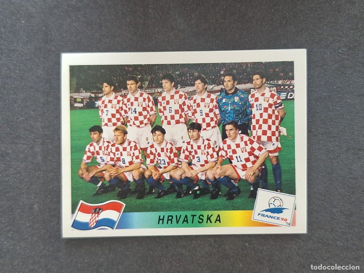 Cromos de f&uacute;tbol: L1 ALINEACION EQUIPO SELECCION CROACIA 534 MUNDIAL FRANCIA 98 PANINI NUNCA PEGADO SIN PEGAR