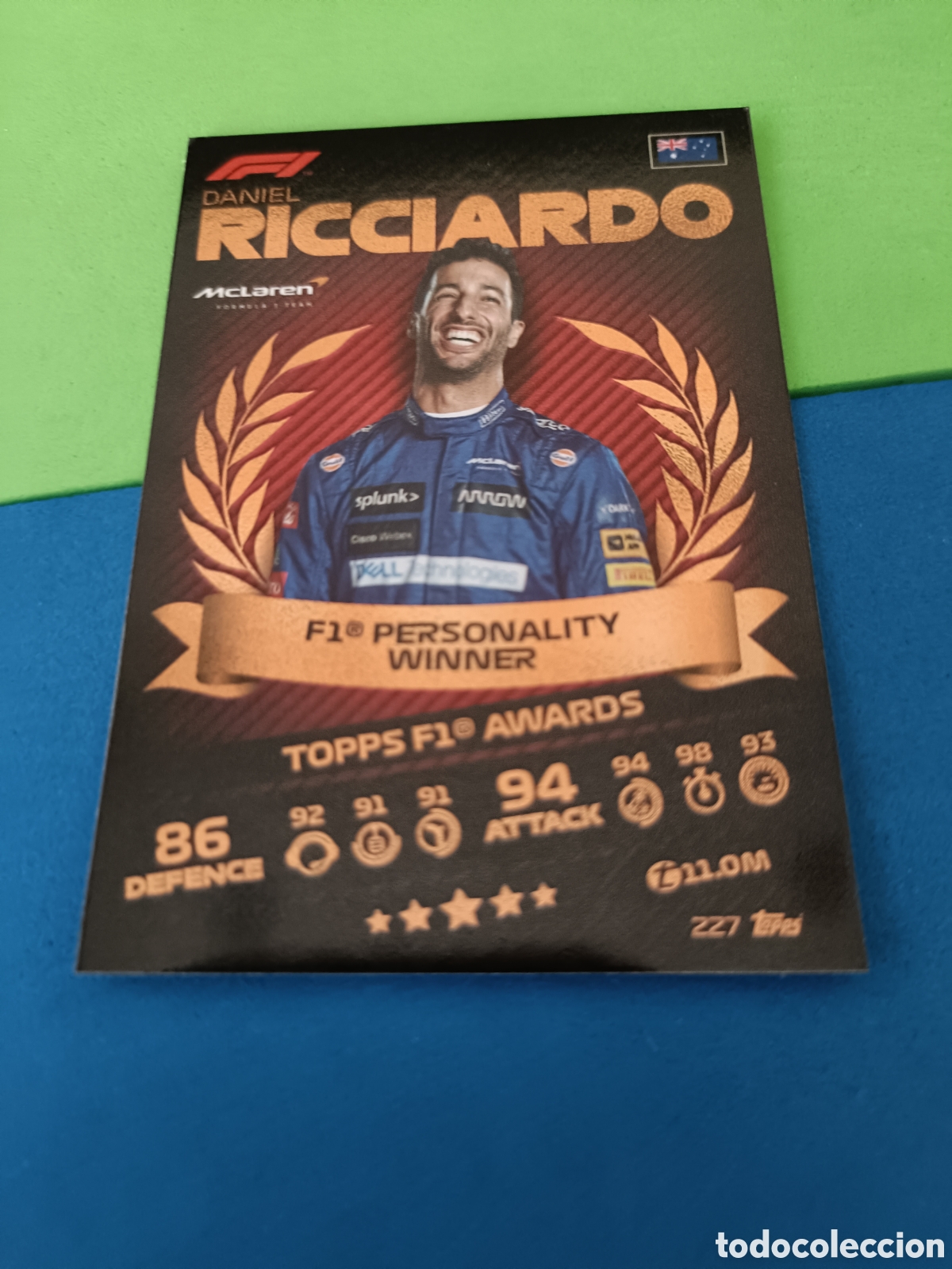 Cromos de f&uacute;tbol: Topps Turbo Attax F&oacute;rmula uno F1 2021 - 227 Ricciardo Personality winner