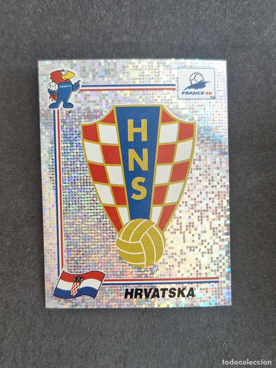 Cromos de f&uacute;tbol: L1 ESCUDO SELECCION CROACIA 535 MUNDIAL FRANCIA 98 PANINI NUNCA PEGADO SIN PEGAR