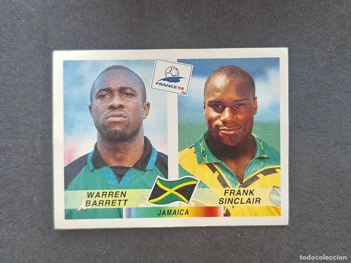 Cromos de f&uacute;tbol: L1 BARRET - SINCLAIR SELECCION JAMAICA 553 MUNDIAL FRANCIA 98 PANINI NUNCA PEGADO SIN PEGAR